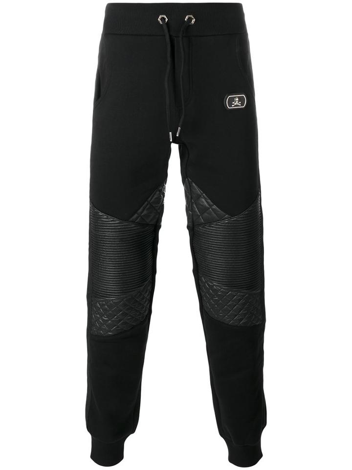 Philipp Plein Never Let It Go Track Pants, Men's, Size: Medium, Black, Cotton