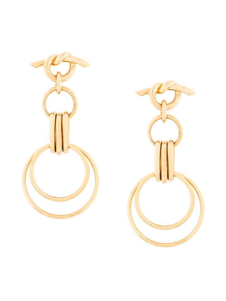 Eshvi Hula Hoops Earrings - Yellow & Orange