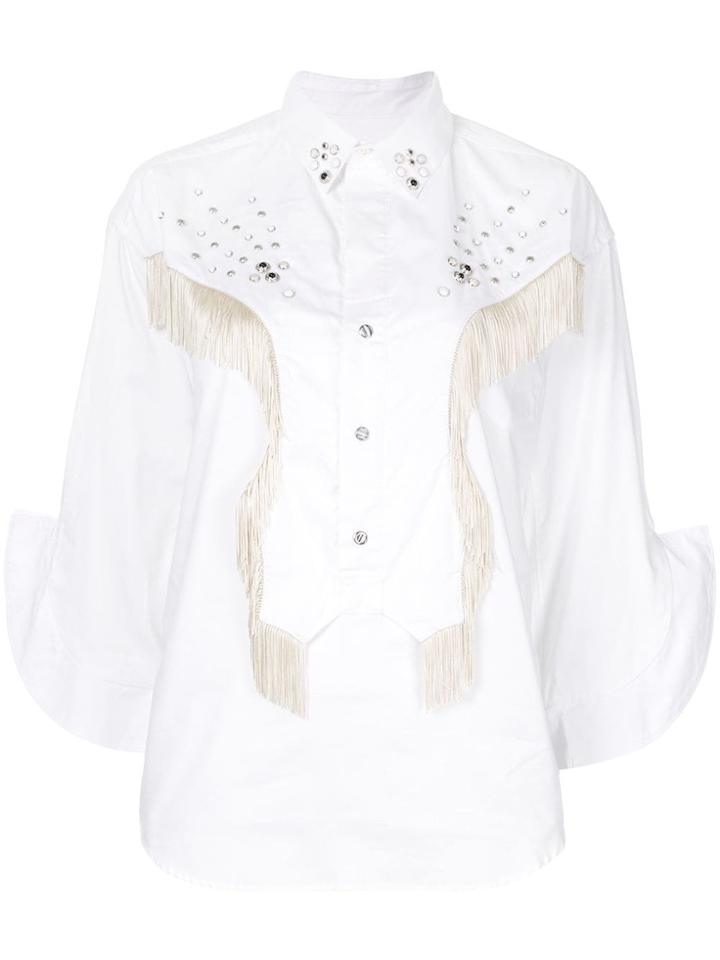 Toga Fringed Trim Shirt - White