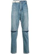 Sacai Distressed Knee Rip Jeans - Blue