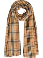 Burberry Vintage Check Lightweight Cashmere Scarf - Yellow