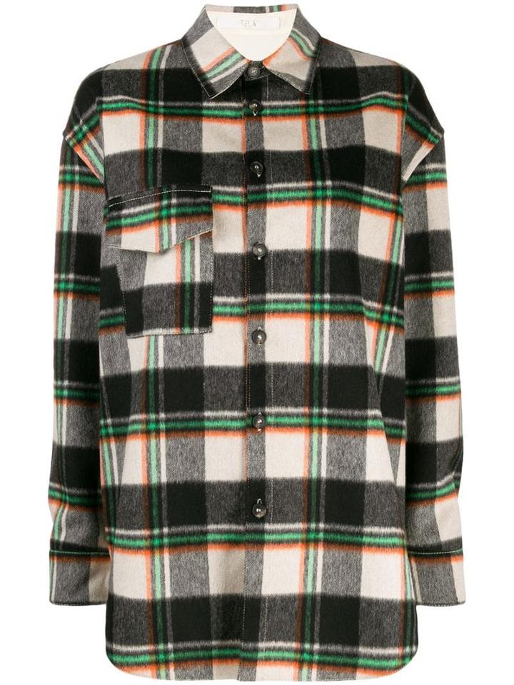 Tela Checked Shirt Jacket - Black