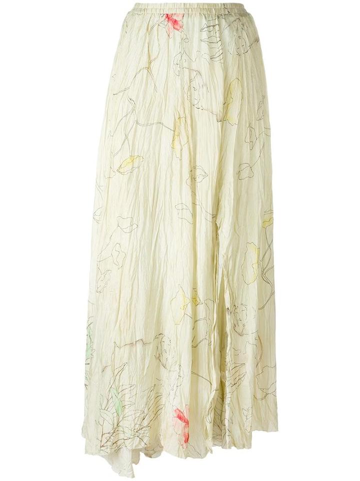 Forte Forte Printed Side-slit Skirt, Women's, Size: 2, Nude/neutrals, Silk