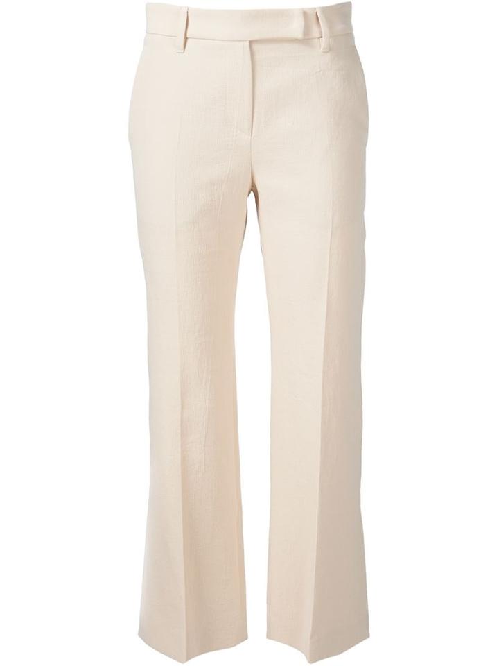 Brunello Cucinelli Flared Cropped Trousers, Women's, Size: 46, Yellow/orange, Cotton