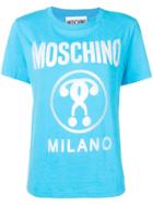 Moschino Logo Printed T-shirt - Blue
