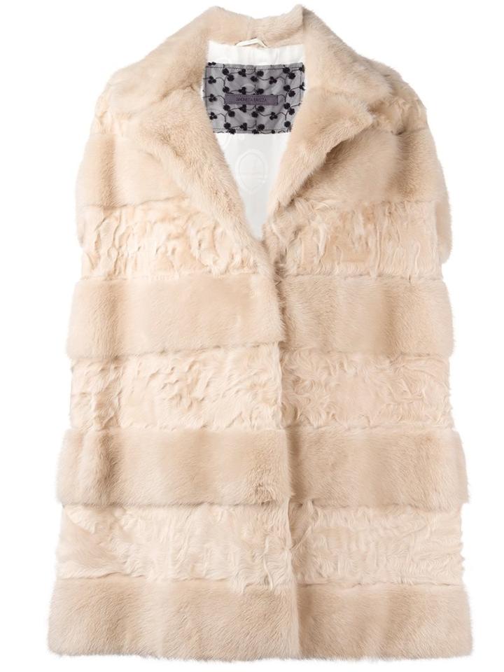 Simonetta Ravizza Panelled Fur Vest, Women's, Size: 40, Nude/neutrals, Mink Fur/silk