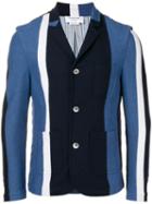 Thom Browne Repp Stripe Combo-knit Sport Coat - Blue