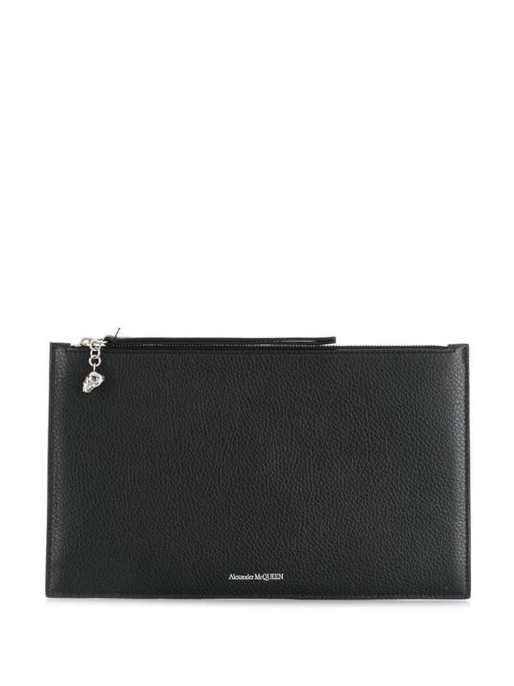 Alexander Mcqueen Skull Charm Clutch - Black