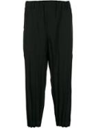 Issey Miyake Men Cropped Pleated Trousers - Black