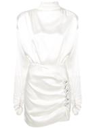 Alessandra Rich Open Back Turtleneck Dress - White