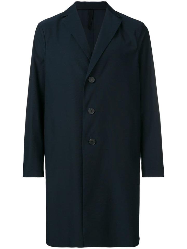 Harris Wharf London Single Breasted Car Coat - Blue