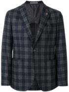 Paoloni Checked Suit Jacket - Grey