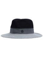 Maison Michel Colour Block Trilby Hat, Women's, Size: Large, Blue, Cotton/rabbit Felt/viscose