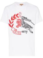 Burberry Asymmetric Crest Logo Cotton T-shirt - White