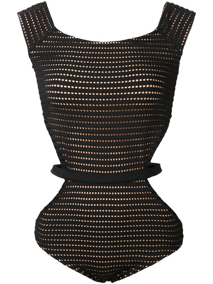 Fleur Du Mal Side Cut-out One Piece - Black