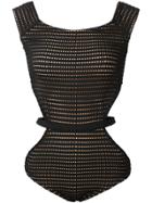 Fleur Du Mal Side Cut-out One Piece - Black