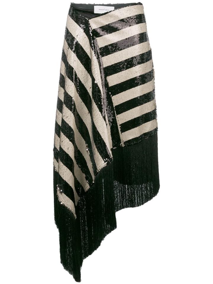 Marques'almeida Striped Sequin Skirt - Black
