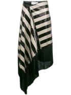 Marques'almeida Striped Sequin Skirt - Black
