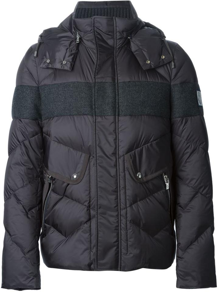 Moncler Gamme Bleu Padded Wool Panel Jacket, Men's, Size: Iii, Grey, Polyamide/cotton/cupro/feather Down