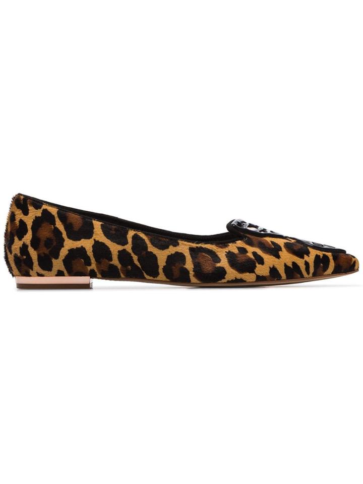 Sophia Webster Black And Brown Bibi Butterfly Leopard Print Ponyskin