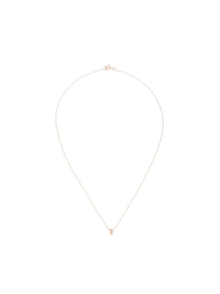 Natalie Marie 9kt Rose Gold Marquise Rutilated Quartz Pendant Necklace
