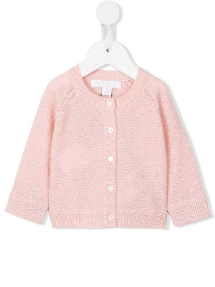 Burberry Kids - Round Neck Cardigan - Kids - Cashmere - 18 Mth, Pink/purple