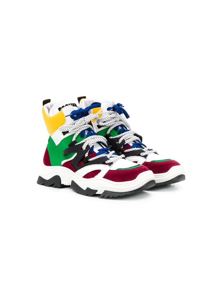 Dsquared2 Kids Panelled Hi-top Sneakers - White