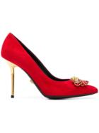 Versace Pointed Medusa Pumps - Red