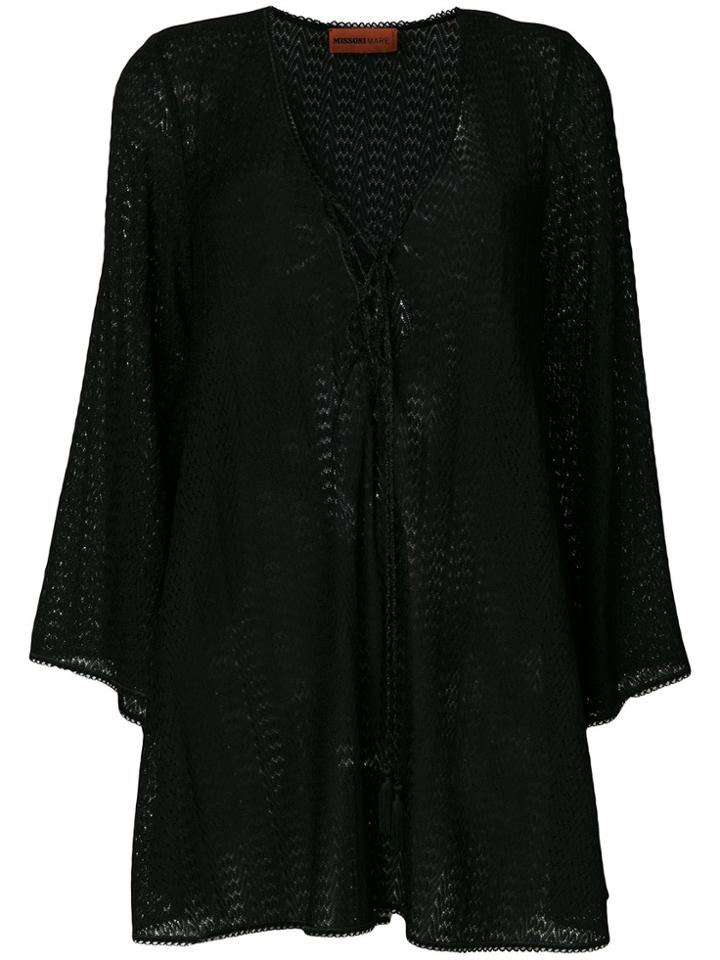 Missoni Embroidered Shift Blouse - Black
