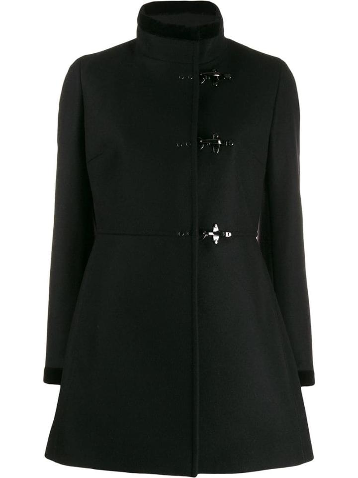 Fay Single Breasted Duffle Coat - Black