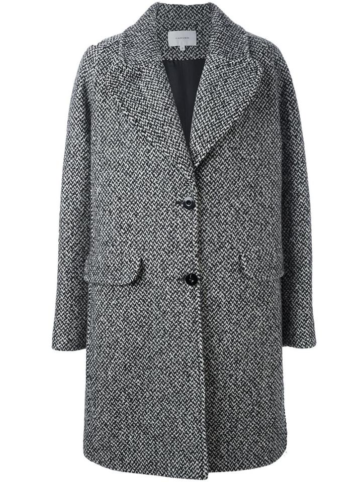 Carven Single Breasted Coat, Women's, Size: 38, Black, Polyamide/acetate/viscose/virgin Wool
