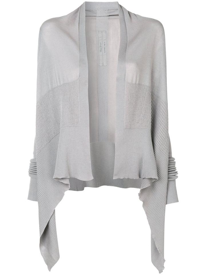 Rick Owens - Sheer Knitted Cardigan - Women - Virgin Wool - L, Grey, Virgin Wool