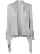 Rick Owens - Sheer Knitted Cardigan - Women - Virgin Wool - L, Grey, Virgin Wool