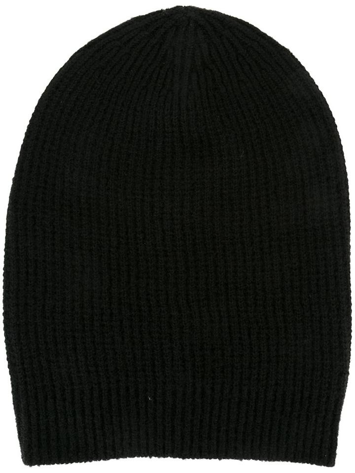 Rick Owens Ribbed Beanie, Women's, Black, Polyamide/cashmere/wool