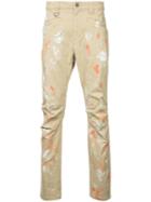 Roar - Paint Splash Chino Trousers - Men - Cotton/polyurethane/tencel - Iii, Brown, Cotton/polyurethane/tencel