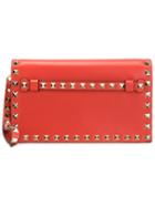 Valentino Garavani Rockstud Clutch, Women's, Red, Calf Leather
