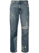 Diesel Black Gold Straight Jeans With Bleached Patch - Blue