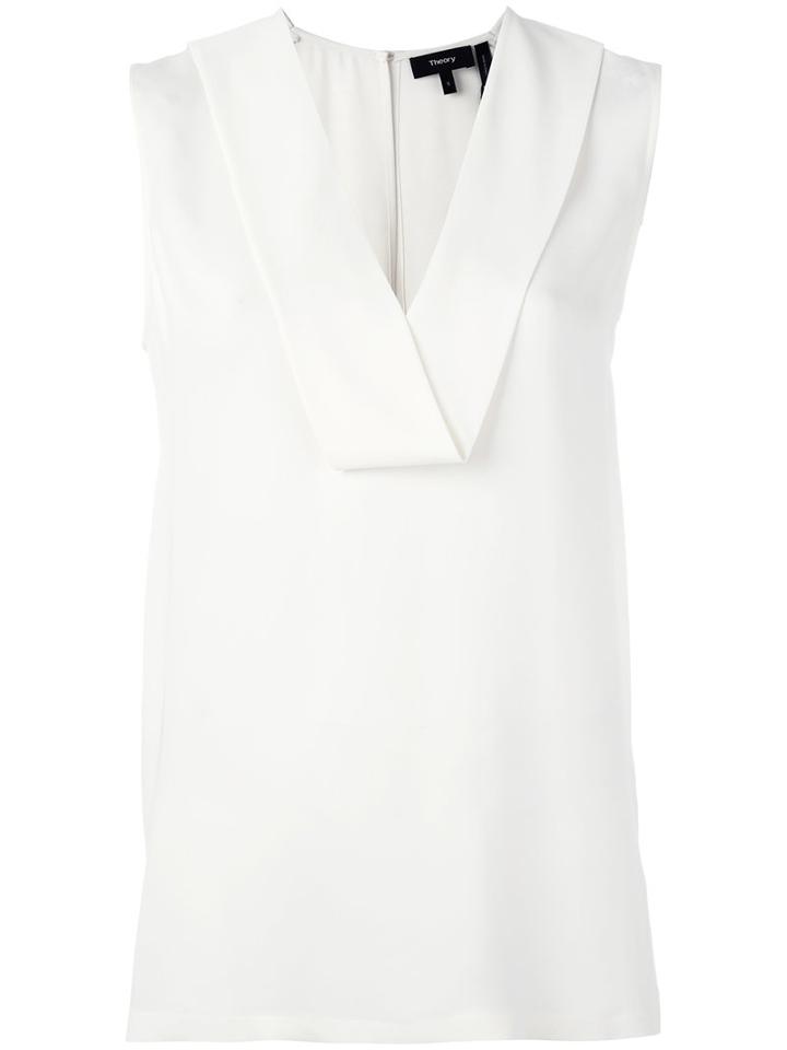 Theory - V-neck Tank Top - Women - Silk - M, Nude/neutrals, Silk