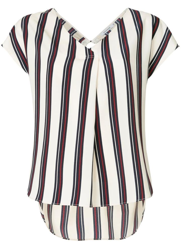 Guild Prime Striped V-neck T-shirt - White