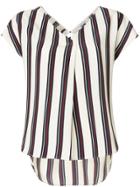 Guild Prime Striped V-neck T-shirt - White