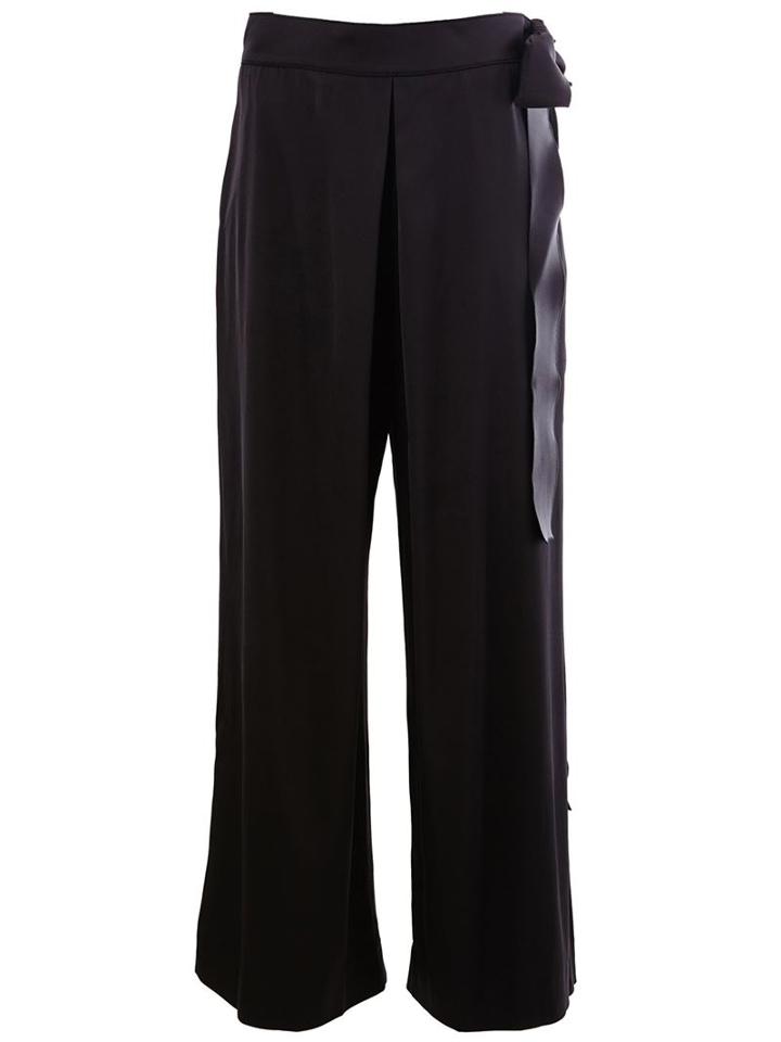 Maison Rabih Kayrouz Wide Leg Trousers, Women's, Size: 36, Black, Silk/spandex/elastane