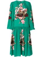Dolce & Gabbana Printed Cat Motif Dress - Green