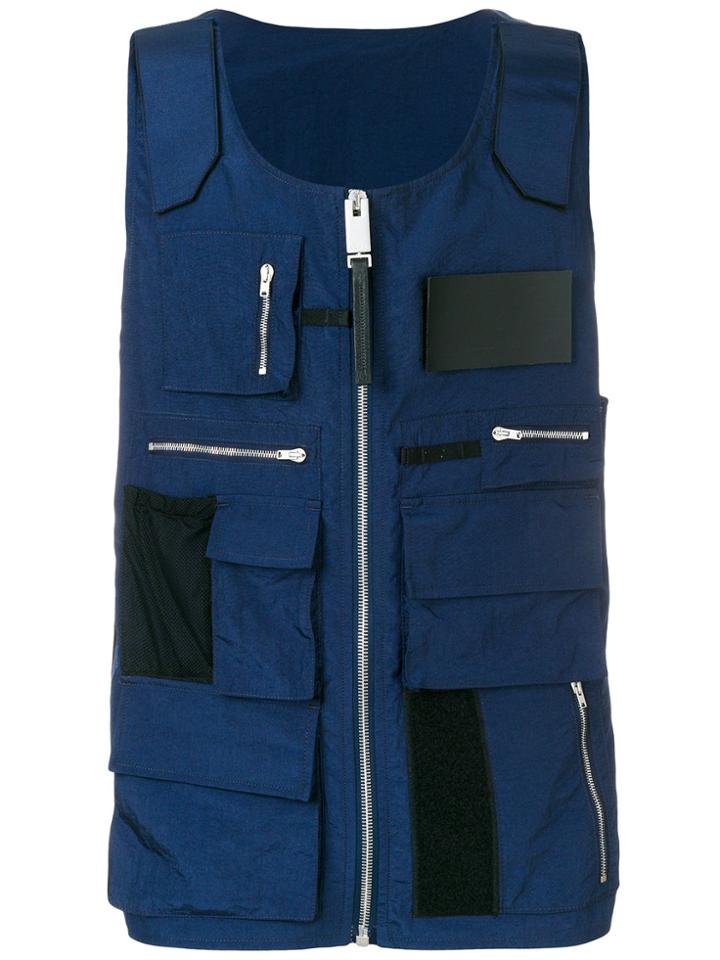 Alyx Multi-pocket Zipped Vest - Blue