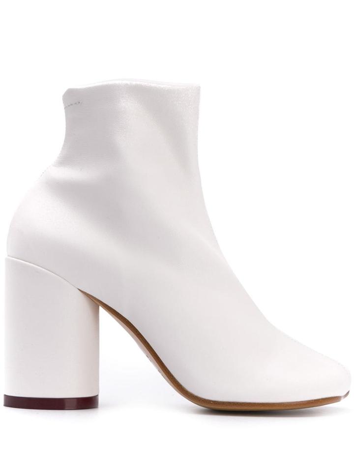 Mm6 Maison Margiela Squared Ankle Boots - White