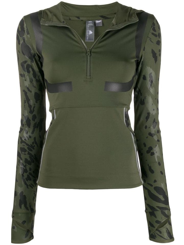 Adidas By Stella Mccartney Printed Hooded Top - Green