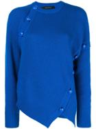 Cédric Charlier Button-embellished Jumper - Blue