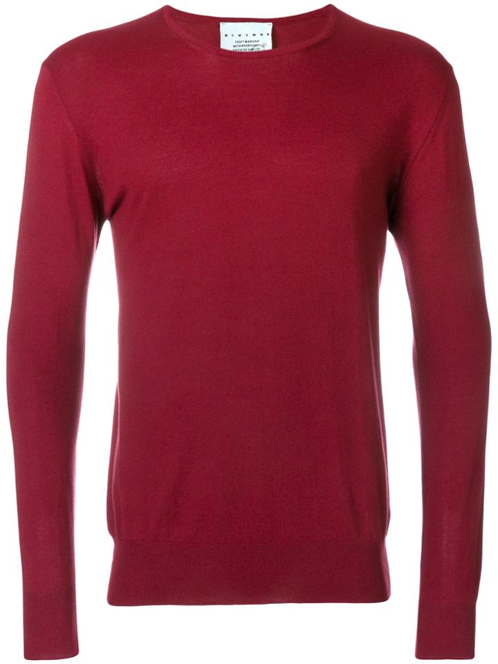 Obvious Basic Crew Neck Pullover - Red