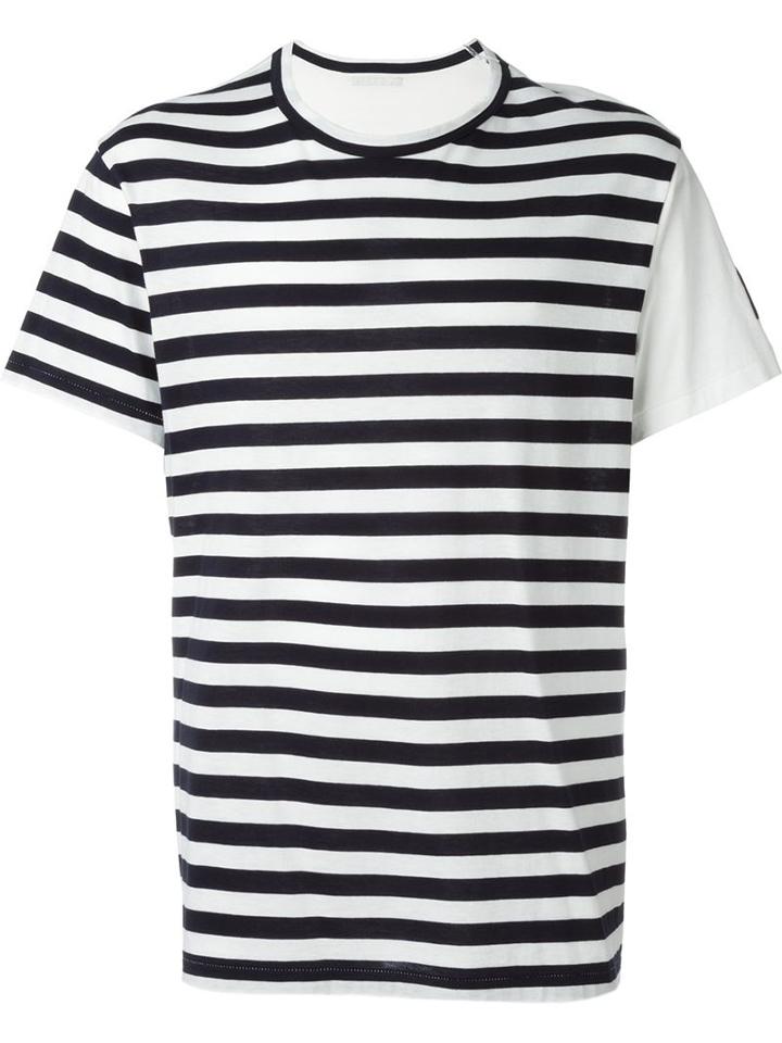 Yohji Yamamoto Striped T-shirt, Men's, Size: 1, Blue, Cotton/rayon