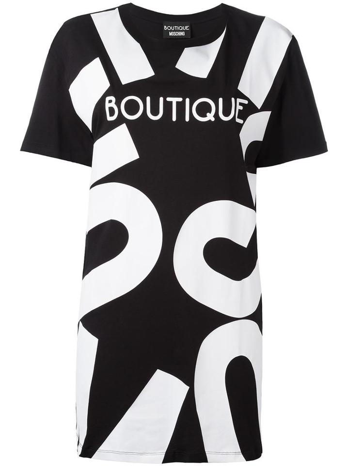 Boutique Moschino Oversized T-shirt, Women's, Size: 42, Black, Cotton