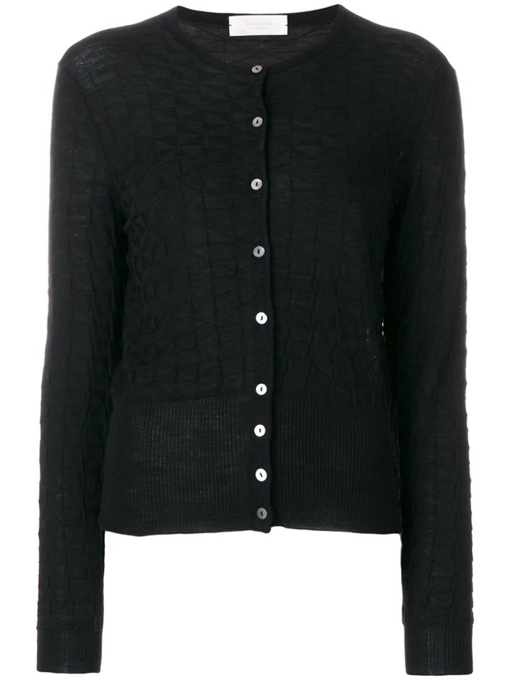 Zanone Textured Knit Cardigan - Black